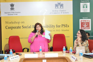 Pushpa Aman Singh at the CSR workshop for PSEs organised by Bombay Chamber Of Commerce and Industry